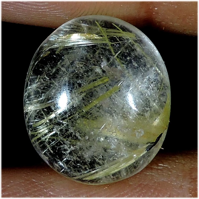 14.00 CT Étonnant Naturel Doré Rutile Quartz Ovale Cabochon Desseré Gemme