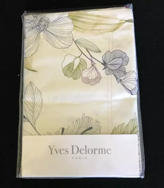 Nuevo con etiquetas Yves Delorme EURO SHAM Estuche Belle Nuit Floral Gráfico Reversible Francia Nuevo