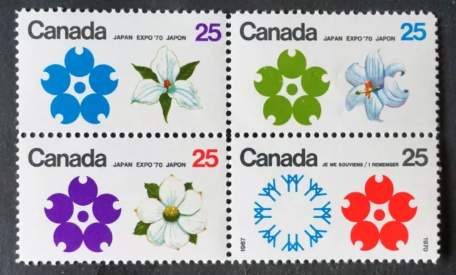 Canada  Sc# 508-511  EXPO '70 - OSAKA JAPAN  Se tenant block of 4  1970  MNH