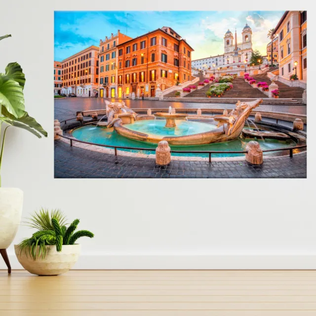 Piazza de Spagna in Rome, Italy 3d View Wall Sticker Poster Decal A385
