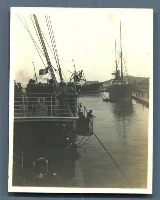 Tunisie, Tunis (تونس), Port de Tunis  Vintage silver print.  Tirage argentique