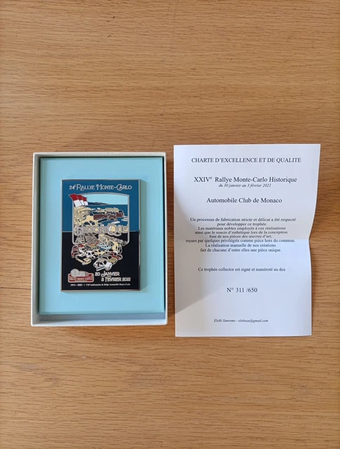 Trophée Plaque émaillée 72e Rallye Monte-Carlo 2004 - Monaco