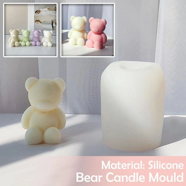 Molde de velas de silicona para osos 3D hágalo usted mismo jabón de soja aromaterapia ne cera 2022 molde H7X8