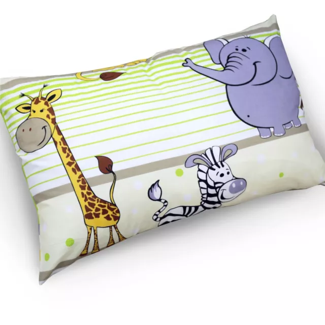 Funda Almohada Bebé Con Cierre Cremallera 60x40cm Algodón ANTIALÉRGICO Safari Verde