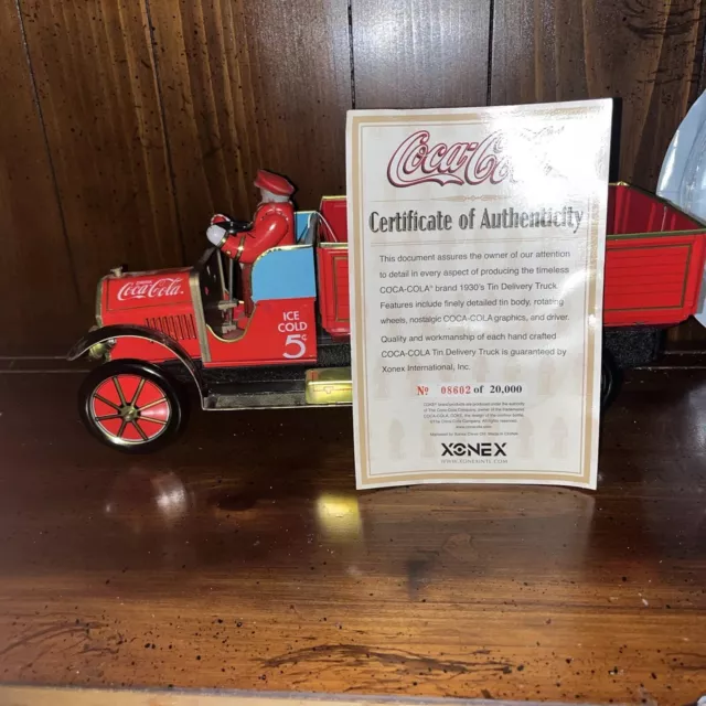 COCA-COLA-1930's TIN DELIVERY TRUCK - LIMITED EDITION# 866 WITH COA BY XONEX INC