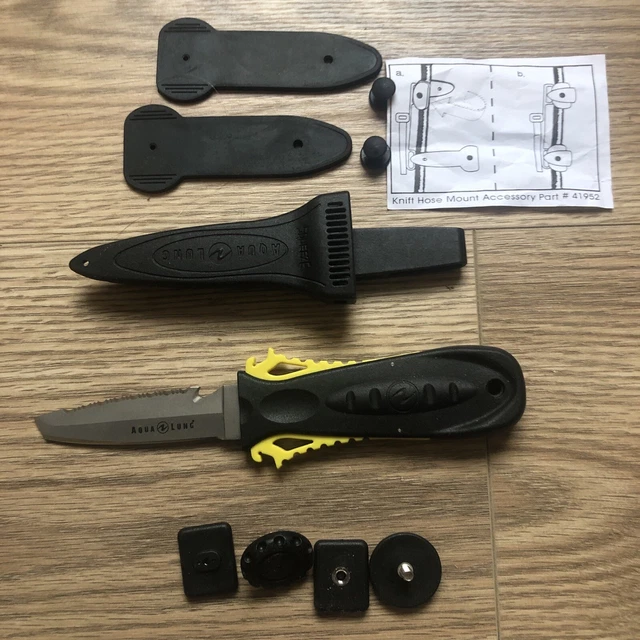 AQUALUNG(WENOKA)SQUEZE DEEP SEA Scuba Dive Knife.Titanium.Blunt tip