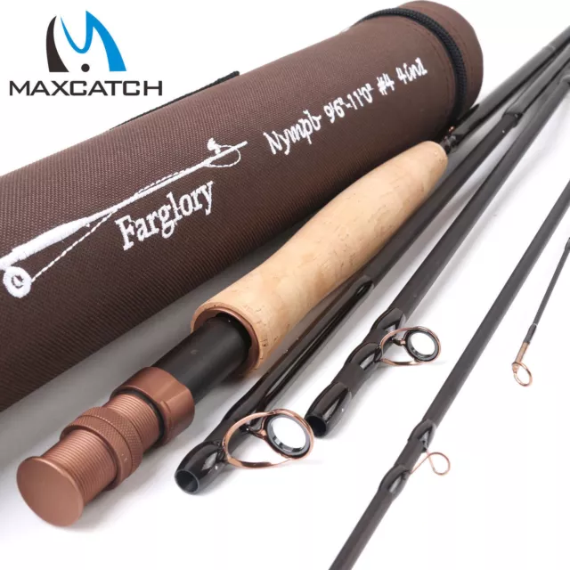 Maxcatch Euro-Nymph Fliegenrute, 4 in 1, 3A Handgriff, in #3/4/5, 9'0"- 11'0''