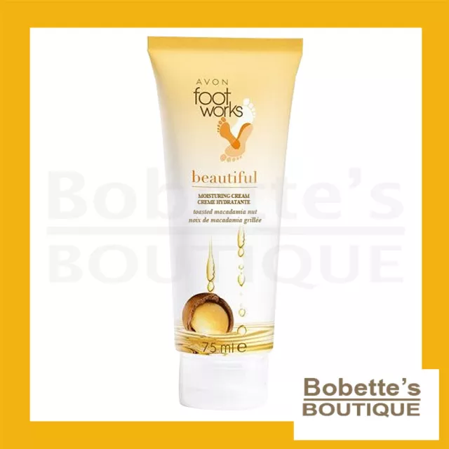 FOOTWORKS AVON CRÈME HYDRATANTE pour Pieds Secs aux Noix de Macadamia Grillées