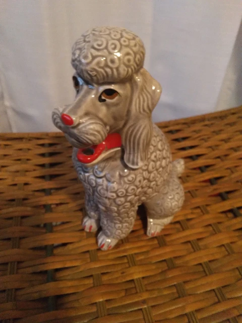 Vintage Ceramic Poodle Coin Bank