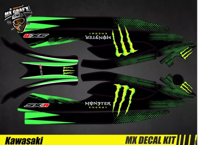 Kit Déco pour / Decal Kit for Jet Ski Kawasaki 800 Sxr - Monster