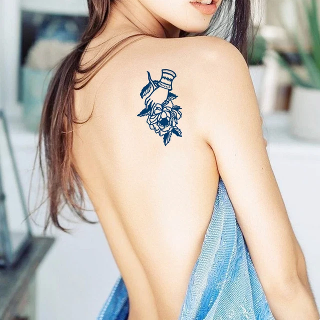 Tatuajes extractos de hierbas jugo belleza impermeable tatuaje temporal pegatina