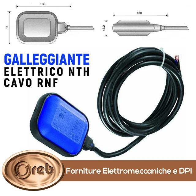 Galleggiante Interruttore Per Pompa Sommersa - Cavo 2m, 250V 16A, IP68, Con Contatto Deviatore - Foto 3