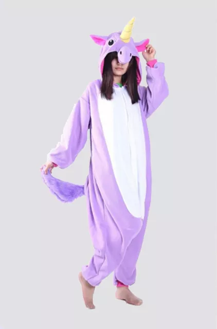 Unisex Adult Animal Pajamas Cosplay Fancy Costume Sleepwear Jumpsuit Unicorn