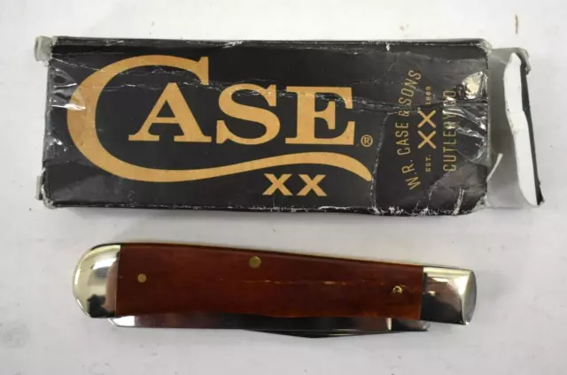 Case WR XX Pocket Knife Chestnut Smooth Bone Trapper 28707 Stainless Steel