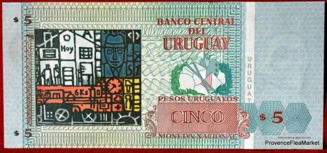 URUGUAY billet neuf de 5 PESOS Pick80 JOAQUIN TORRES GARCIA PEINTRE 1998 3