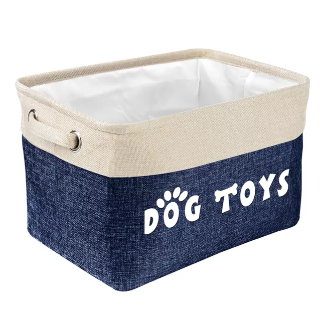 Dog Toy Storage Basket Bin Box Pet Accessory Foldable Organizer with Handle 38cm