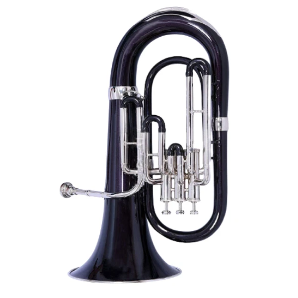 Euphonium 3 Valve Black/Nickel Plated Bb, by Zaima with Hard Case & Mouthpiece.