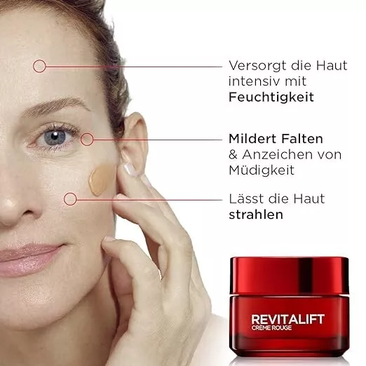 L'Oréal Paris Revitalift Crème Rouge Gesichtscreme Falten Augenringe Damen 50 ml 2