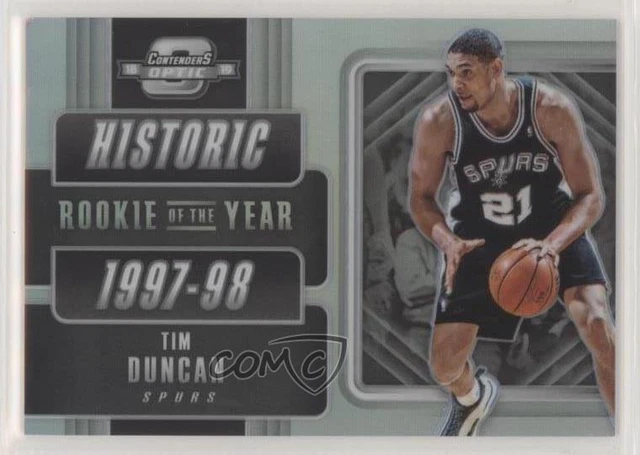 2018 Panini Contenders Optic Historic Rookies of the Year Prizms Tim Duncan HOF
