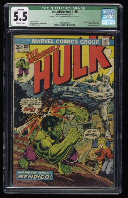Incredible Hulk #180 CGC FN- 5.5 (Qualified) 1st Cameo Appearance Wolverine!