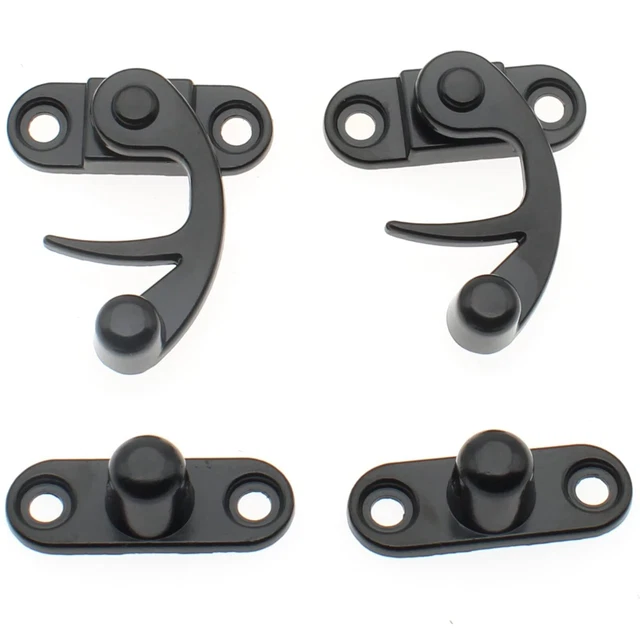 Antique Hook Hasp Latch 4-Pack Tone Swing Lock Clasp Zinc Alloy Right H...