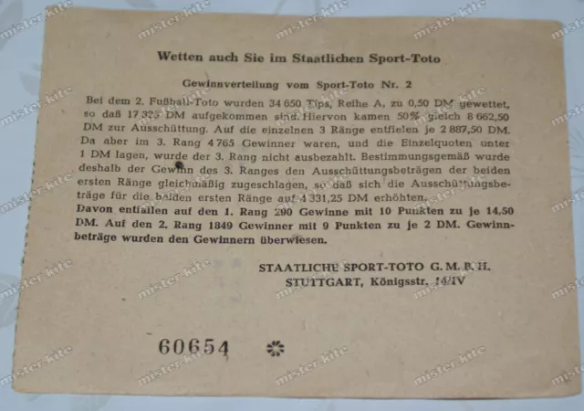 Staatliche Sport-Toto Gmbh Stoccarda-Sport-Toto-5-Schein-1948-