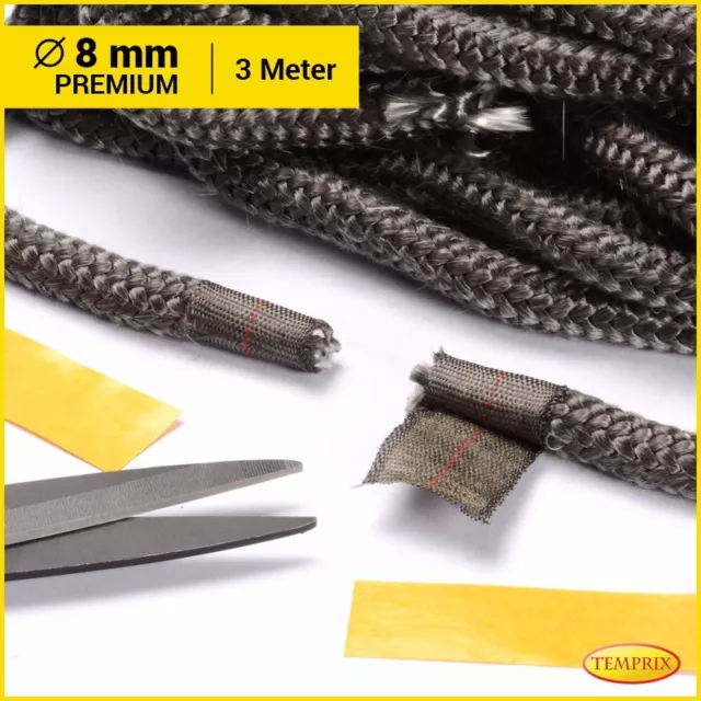 Temprix Cheminée & Four Joint Résistant au Feu Cordon D'Étanchéité Ø 8 MM Rond 4