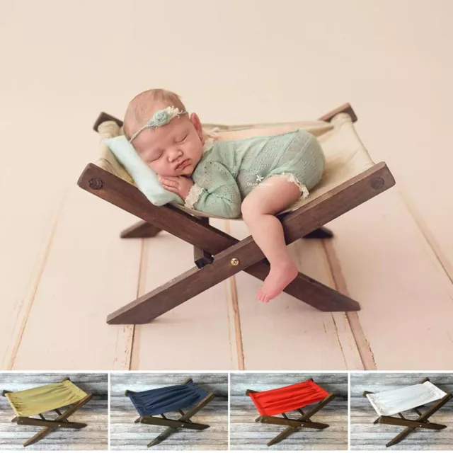 Newborn Photography Props Baby Backdrop Wooden Deck Chair For Studio Photo Shoot