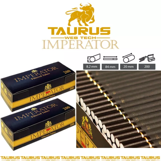 4000 x IMPERATOR BLACK Filter TUBES Tips Paper GOLD Smoking Cigarette Tobacco UK