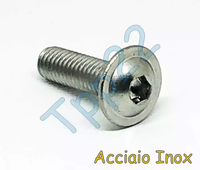 10 Viti Brugola Testa Bombata Con Flangia Inox A2 Iso 7830-2