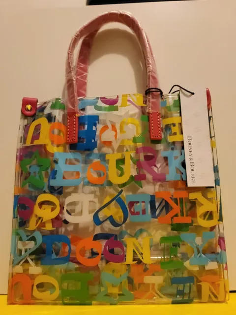 Dooney & Bourke DOODLE LUNCH BAG Small Multi Color DB Logo's Clear Bag NEW 😇