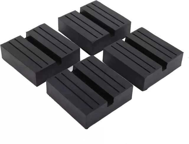 1-4PC Jack Pad Car Square Slotted Support Block Frame Jack Rubber Pad