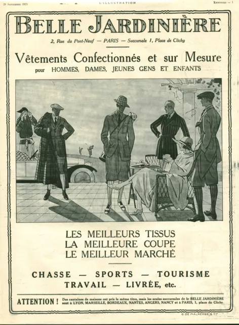 Publicité ancienne Belle Jardinière 1923 issue de magazine