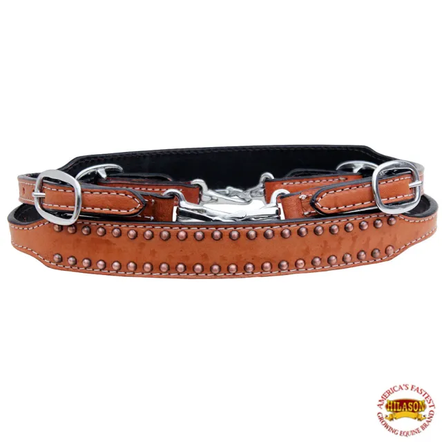 28BH Hilason Horse Size Leather Breast Collar Wither Strap Tan Adjusts 24"-27"
