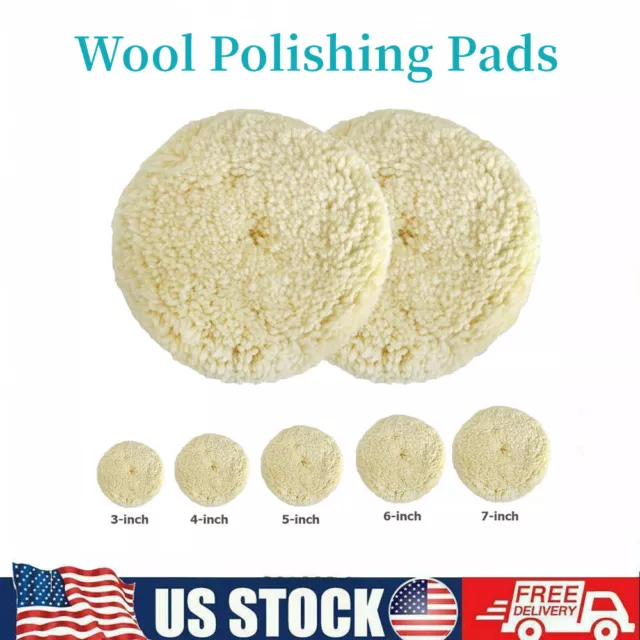 Wool Polishing Pads 3"4"5"6"7" Buffing Pad Hook & Loop For Cutting & Polishing