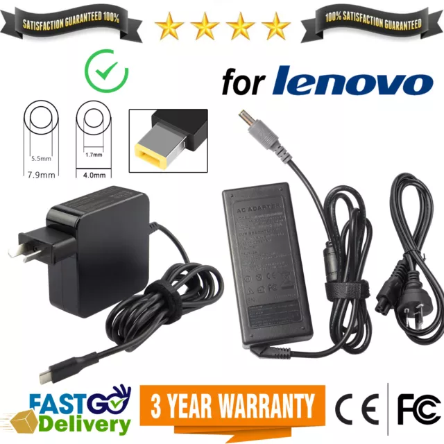 AC Charger Power Adapter for Lenovo IdeaPad Thinkpad Yoga Laptop Slim Tip Type-C