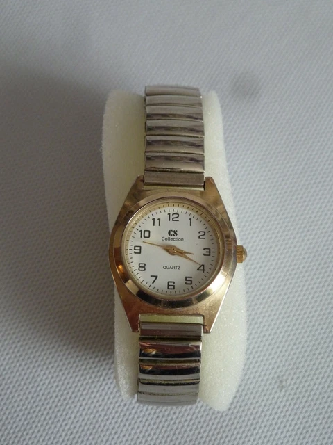 CS COLLECTION QUARTZ Uhr Zug Armband Edelstahl bicolor Silber/Gold ...
