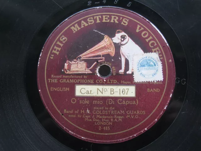 The Band Of Hm Coldstream Guards 78 Rpm O Sole Mio / The Rosary 1912 Hmv B.107