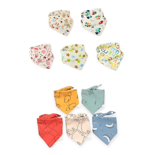 Soft Baby Infant Toddler Boys Girls Unisex Drool Bibs 100% Cotton