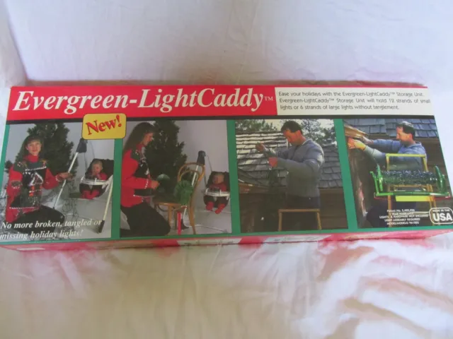 Nuevo en Caja Vintage Evergreen Luz Cajita Almacenaje - Navidad Luces Soporte