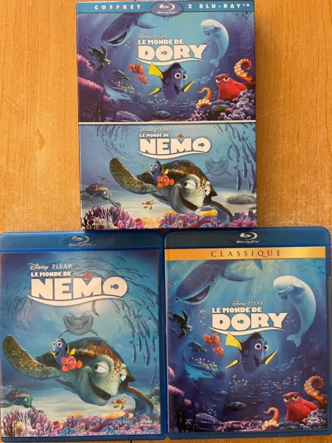 Le Monde De Dory + Le Monde De Nemo  Walt Disney  En 2 Blu-Ray   Tres  Bon  Etat 2