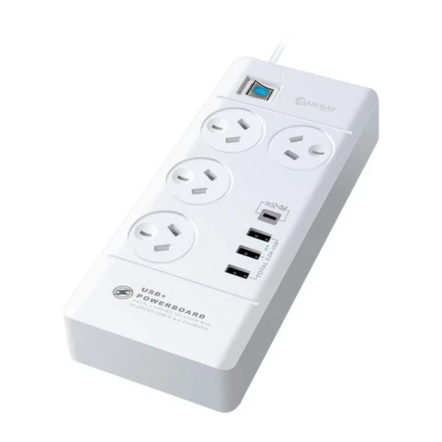SANSAI PAD8044  4 Way Powerboard With USB-C