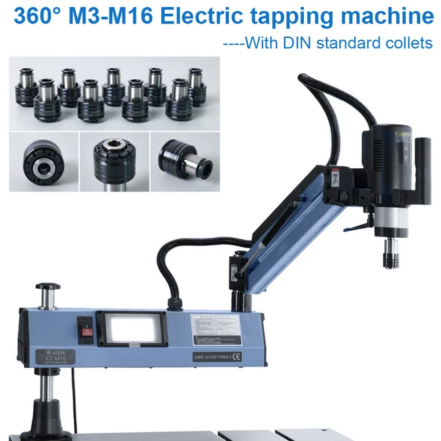 360° M3-M16 Electric Tapping/Threading Machine Tapper Arm Touch Screen Drilling