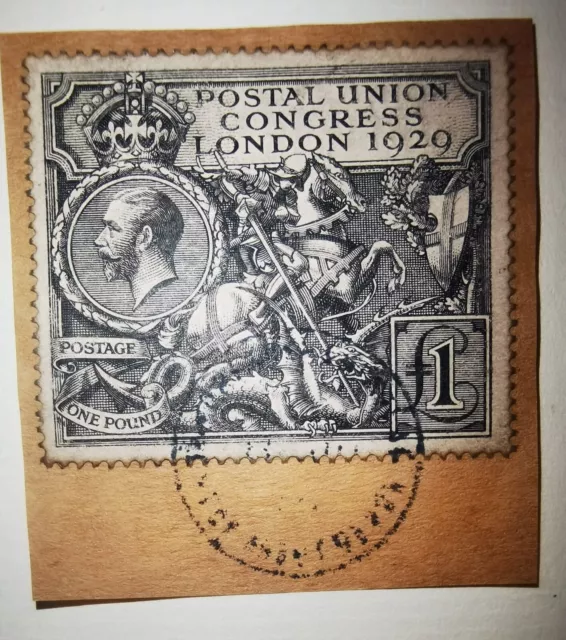 Postal Union Congress £1 Stamp 1929 King George V KGV GB Great Britain One pound