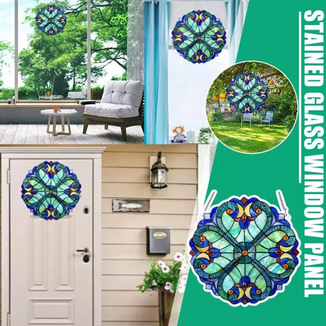 25cm Vintage Style Colorful Acrylic Stained Glass Window Panel Sun Catcher NR7