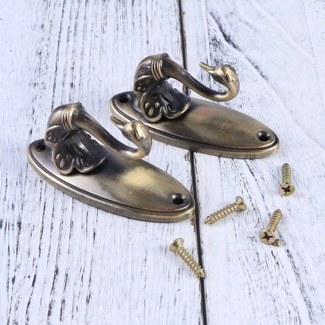 Curtain Tieback Hooks Metal Backs Wall Mounted Clothes Hanger Coat