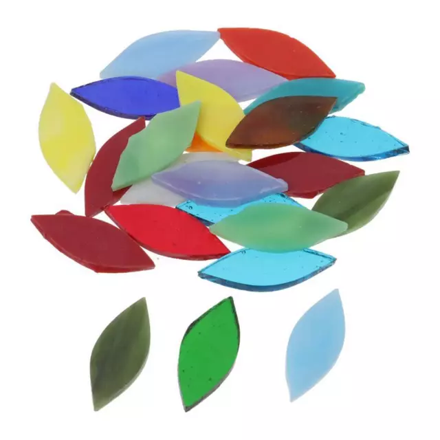 Multicolor Colorful Mosaic Glass  Flower Leaves Tiles for Art Craft