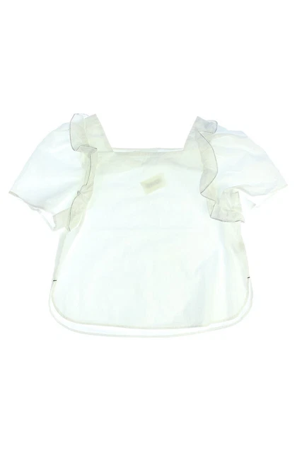 ZARA blouse Volants Frills 164 white