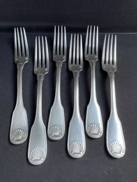 6 Fourchettes de table en métal argenté Christofle modèle Vendôme/Arcantia avant