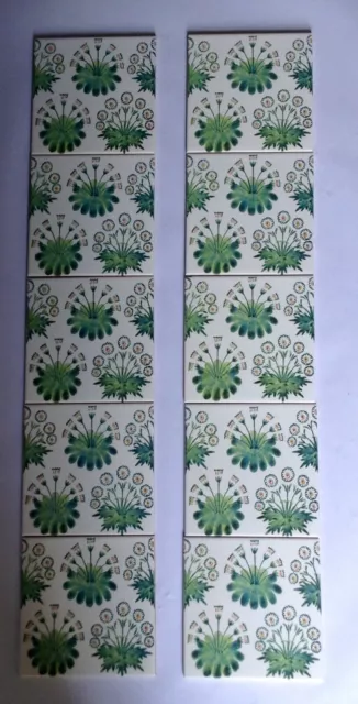 William Morris Green Daisy 10 Tiles Limited Time 50% Off Fireplace Or Walls